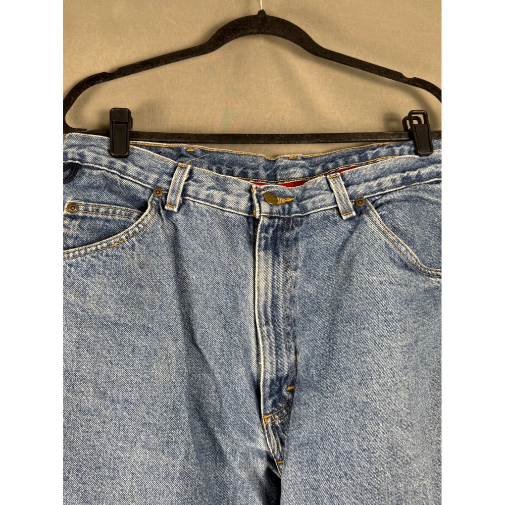 Wrangler Rugged Wear Jeans Mens 36x30 Blue Fleece Lined Insulated Denim - Picture 3 of 10